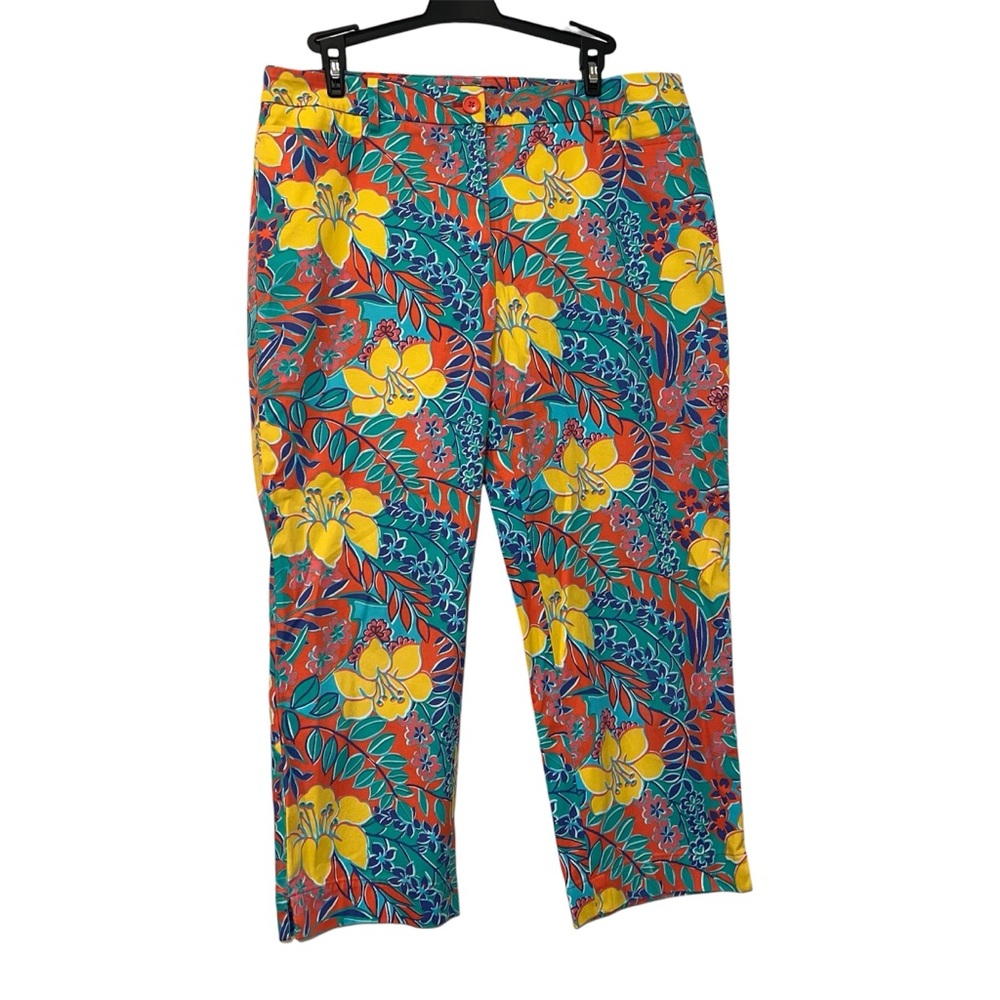 Talbots Women's Perfect Skimmer Pants, Size 10 Tropical Floral Stretch Crop